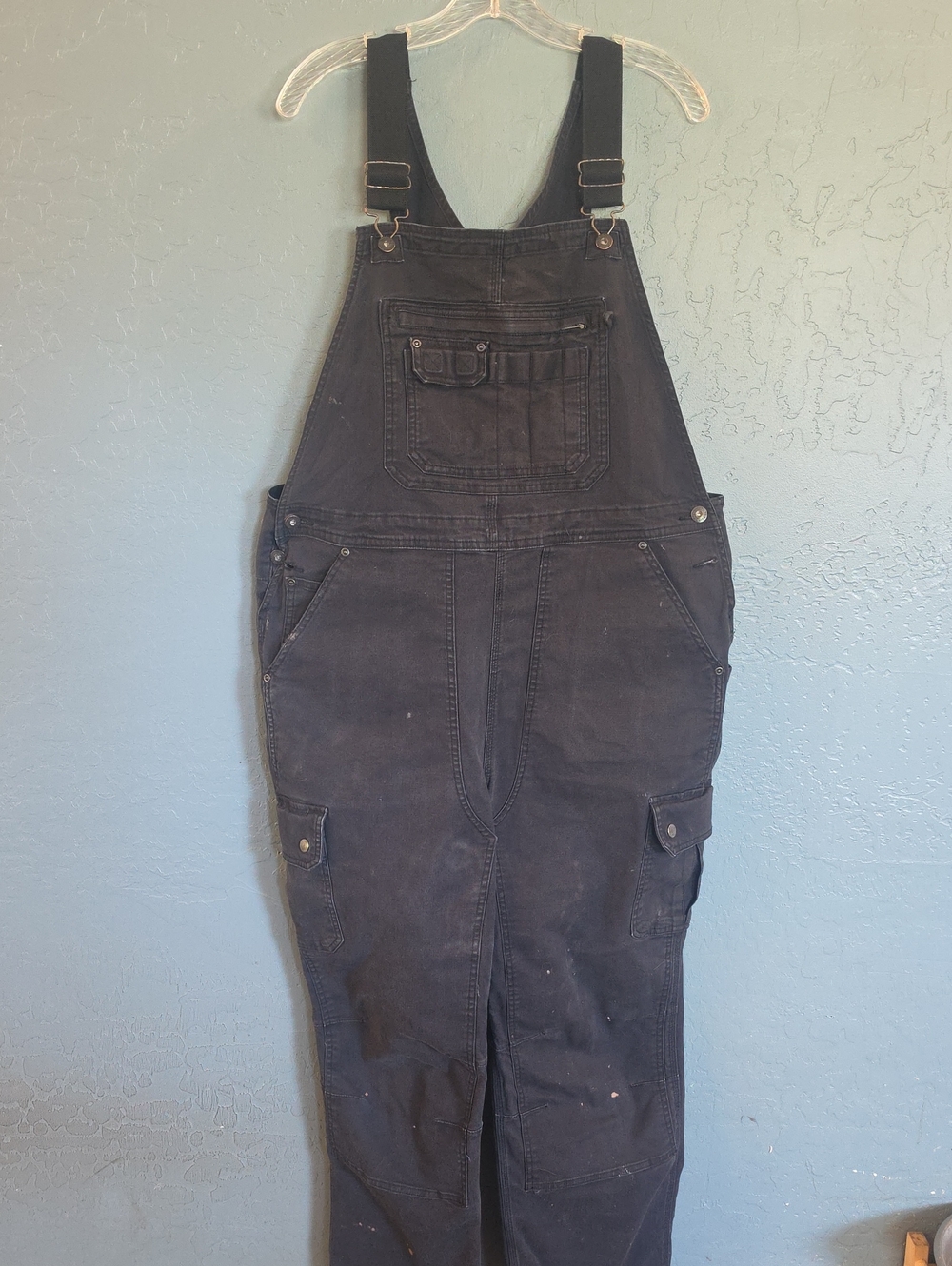 Duluth Trading Co Black Firehouse Flex Men's Utility Overalls 40 30